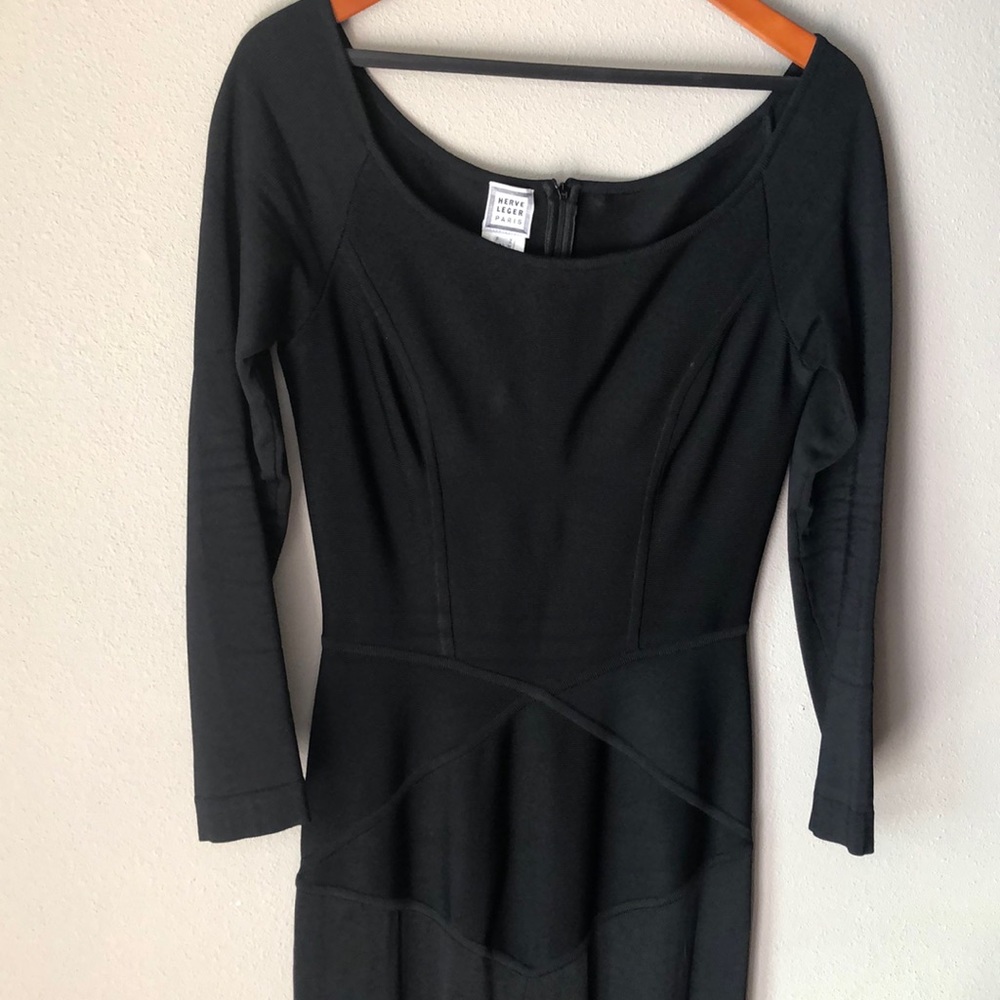 Herve Leger Paris long bodycon dress size M